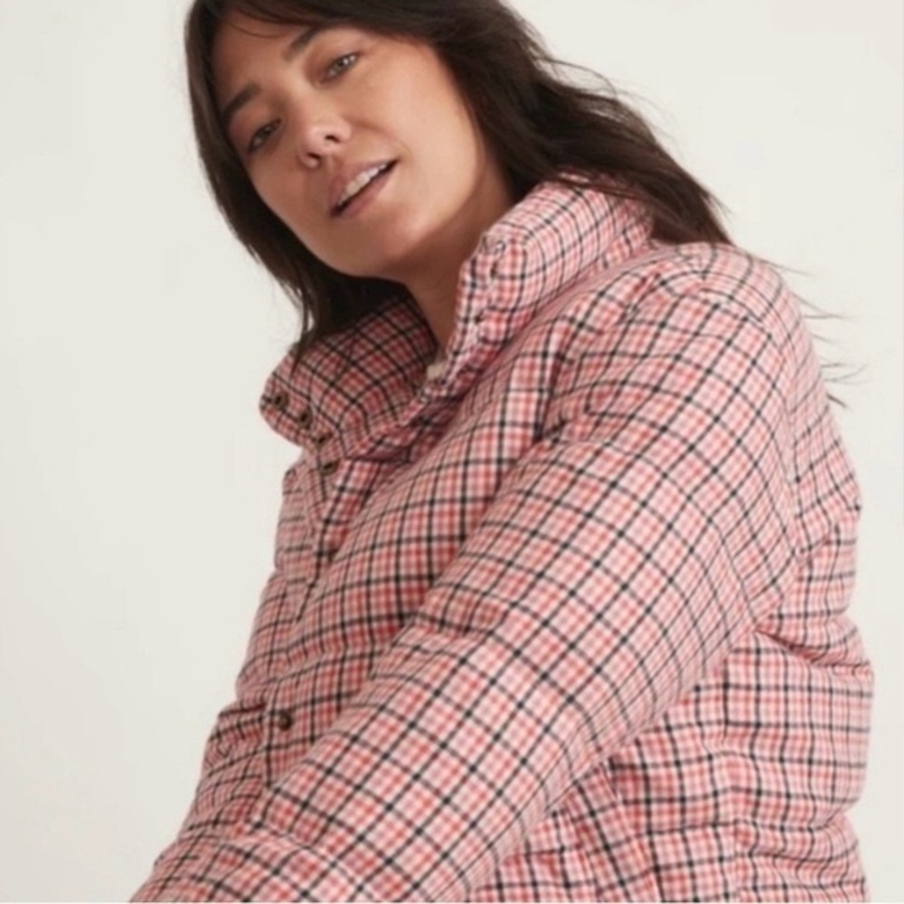 Marine Layer Meg Women’s Red Plaid Puffer Jacket